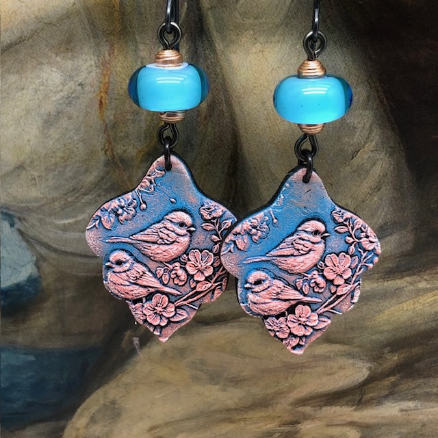 Boucles d'oreilles Oiseaux roses, Pink birds, nature – Image 5