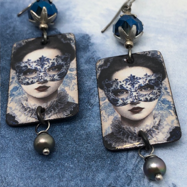 Boucles d'oreilles Bal masqué, masque, femme – Image 6