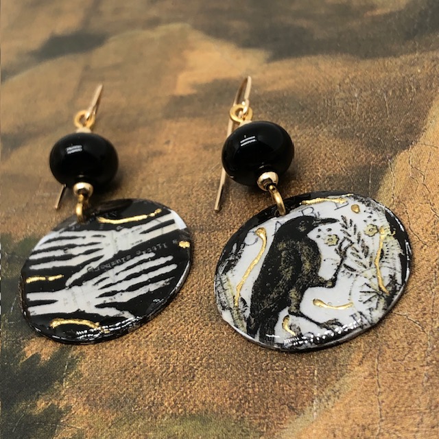 Boucles d'oreilles Corbeau et Squelette, Dia de los Muertos – Image 2