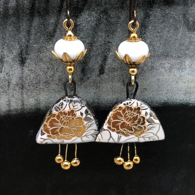 Boucles d'oreilles Fleurs Argent et or, nature – Image 5