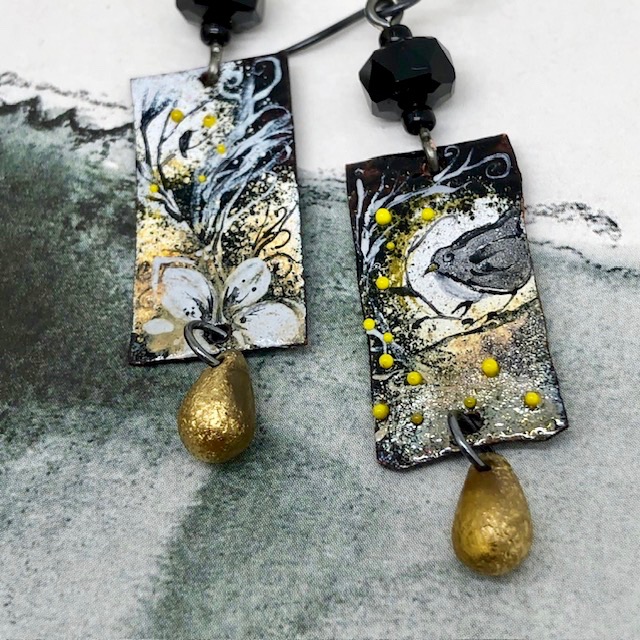 Boucles d'oreilles Grey bird, oiseau, nature – Image 6