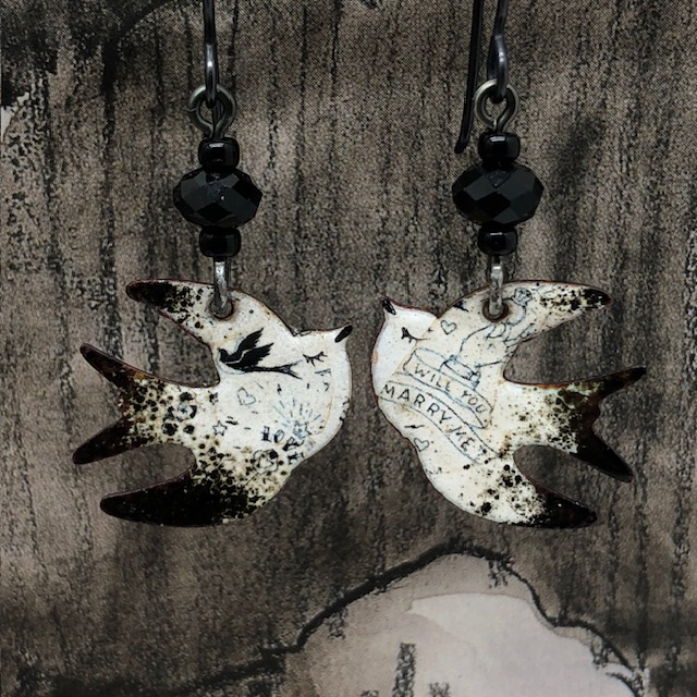 Boucles d'oreilles Hirondelles, swallows, oiseau – Image 5