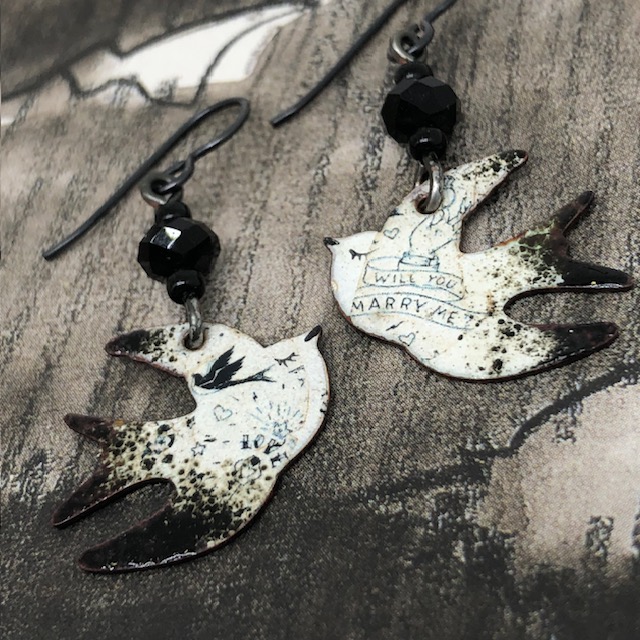 Boucles d'oreilles Hirondelles, swallows, oiseau – Image 6