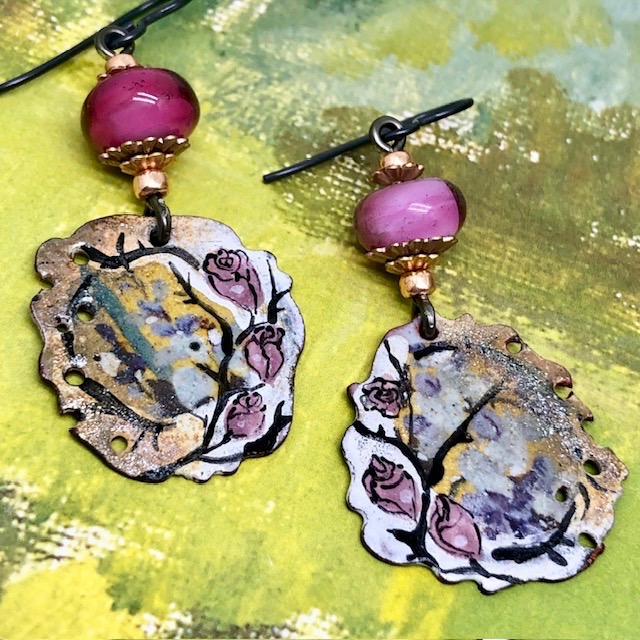 Boucles d'oreilles Petites roses, fleur, nature – Image 4