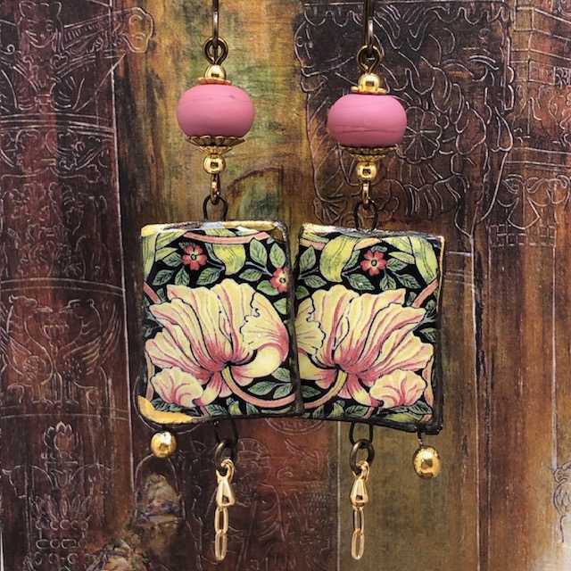 Boucles d'oreilles The Pimpernel, Pink, arts décoratifs, – Image 3
