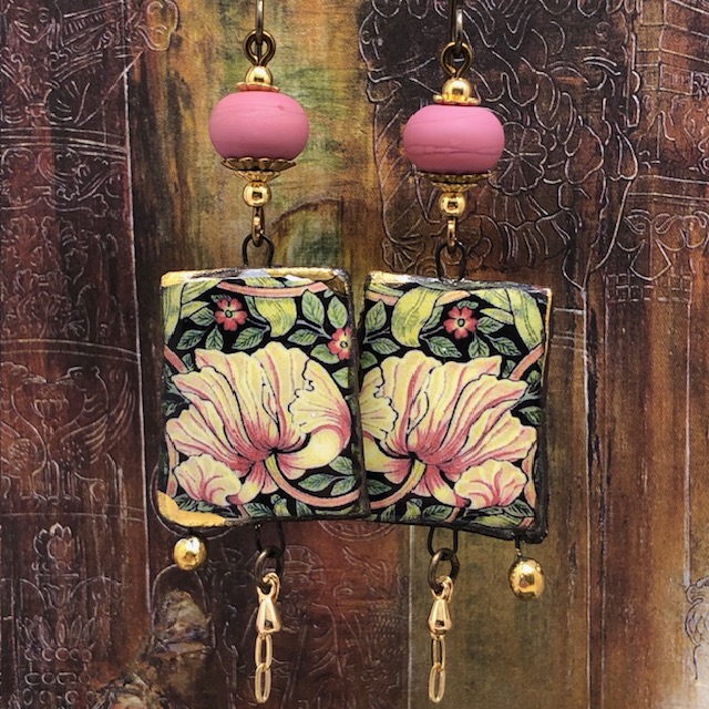 Boucles d'oreilles The Pimpernel, Pink, arts décoratifs, – Image 5