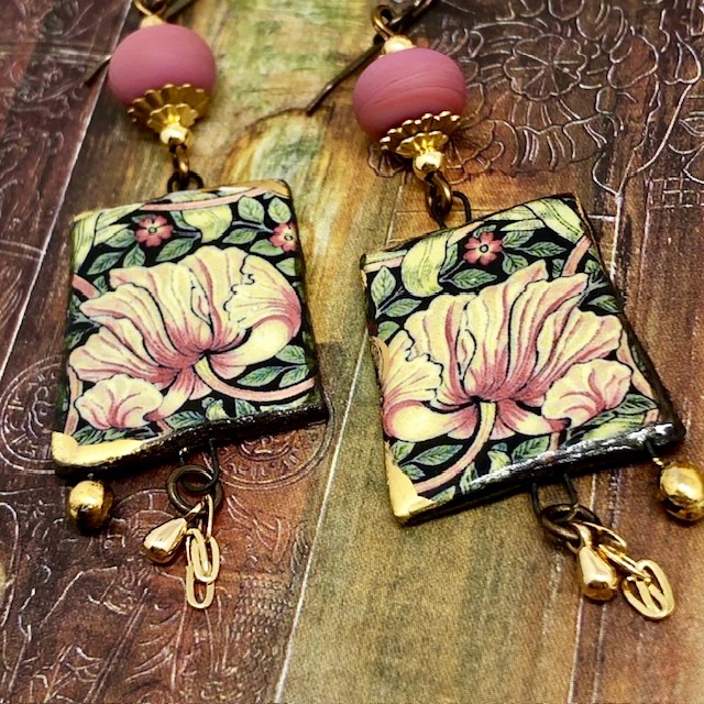 Boucles d'oreilles The Pimpernel, Pink, arts décoratifs, – Image 6