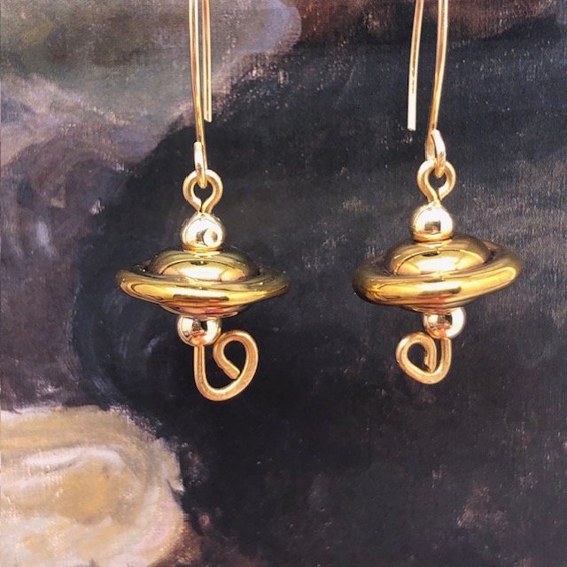 Boucles d'oreilles Spirales bronze or – Image 3