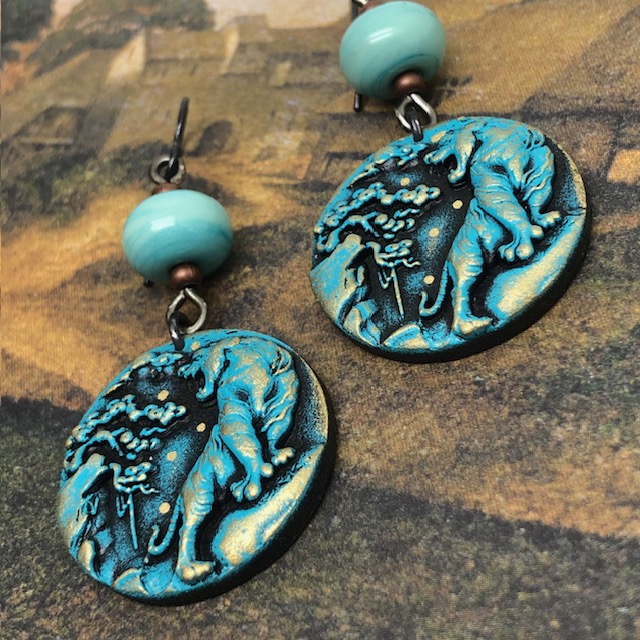 Boucles d'oreilles Tigre et Bonzaï, Japon, nature – Image 4