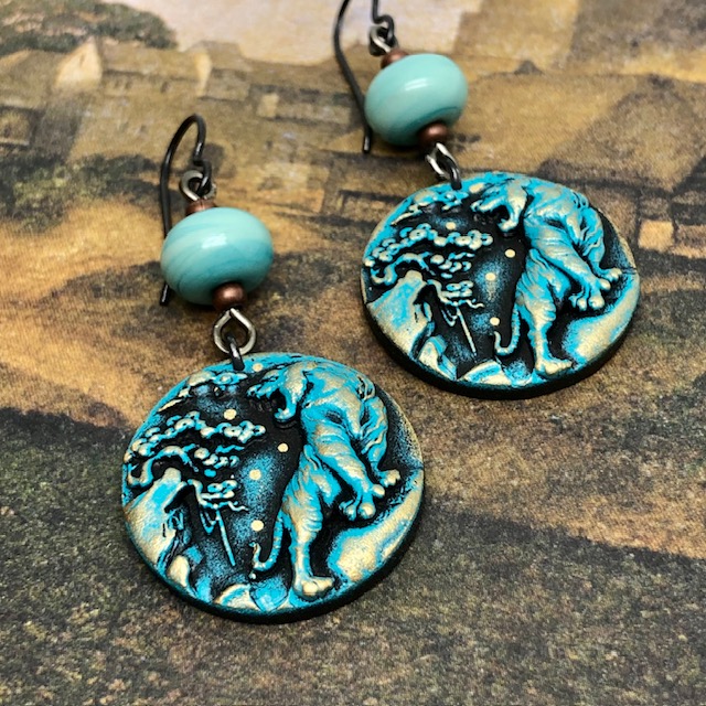 Boucles d'oreilles Tigre et Bonzaï, Japon, nature – Image 6