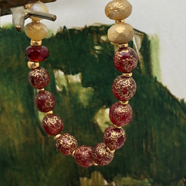 Bracelet Rouge et jaune or, élastique, stretch – Image 5